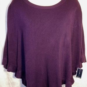 Karen Scott Luxsoft Dynasty Purple Poncho Sweater